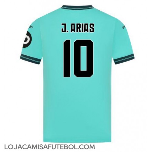 Camisa de Futebol Wolves Jhon Arias #10 Equipamento Secundário 2025-26 Manga Curta